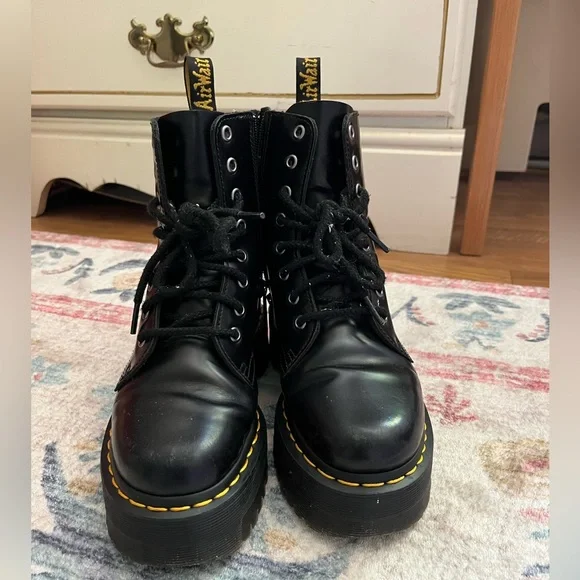 Dr.Martens Jadon Smooth Leather Platform Boots - Picture 8 of 9